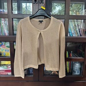 Talbots Women's Sparkly Gold Cardigan Sweater